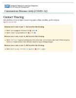 Contact tracing get and keep America open supporting states tribes localities and territories June 18 2020