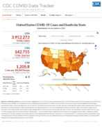 United States COVID19 cases and deaths by state reported to the CDC since January 21 2020 July 23 2020