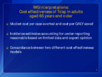 WG interpretations  cost effectiveness of Tdap in adults aged 65 years and older