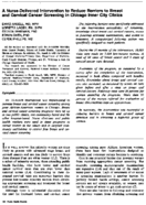 A nursedelivered intervention to reduce barriers to breast and cervical cancer screening in Chicago inner city clinics