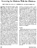 Screening for diabetes with the clinitron