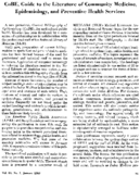 Cube Guide To The Literature Of Community Medicine Epidemiology And Preventive Health Services