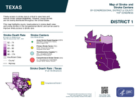 TX Congressional District 01 Stroke and Stroke Centers Map 119th Congress