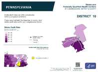 PA Congressional District 10 Stroke and Federally Qualified Health Centers Map 118th Congress