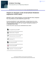 Impact on rats from acute intratracheal inhalation exposures to WTC dusts