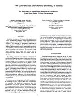 An Approach to Identifying Geological Properties from Roof Bolter Drilling Parameters proceedings