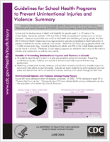 Guidelines for school health programs to prevent unintentional injuries and violence  a summary