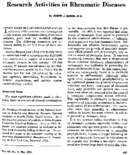 Research activities in rheumatic diseases