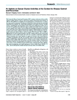 An Update on Cancer Cluster Activities at the Centers for Disease Control and Prevention