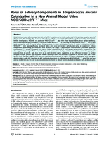 Roles of Salivary Components in Streptococcus mutans Colonization in a New Animal Model Using NODSCIDe2f1 Mice
