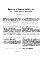 Location of dentists in relation to dental school attended
