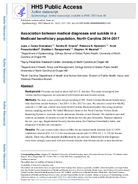 Association between medical diagnoses and suicide in a Medicaid beneficiary population North Carolina 20142017