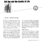 Old Age And The Quality Of Life