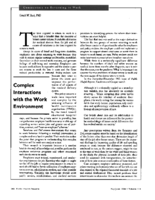 Complex interactions with the work environment