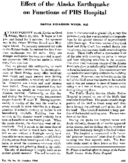 Effect of the Alaska earthquake on functions of PHS Hospital