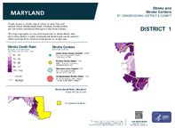 MD Congressional District 01 Stroke and Stroke Centers Map 118th Congress