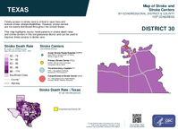 TX Congressional District 30 Stroke and Stroke Centers Map 119th Congress
