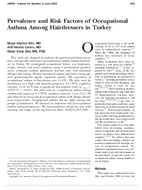 Prevalence and Risk Factors of Occupational Asthma Among Hairdressers in Turkey