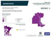 MN Congressional District 03 Stroke and Federally Qualified Health Centers Map 118th Congress
