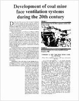 Development Of Coal Mine Face Ventilation Systems During The 20th Century