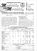Morbidity and Mortality Weekly Report Vol 14 No 33 week ending August 21 1965