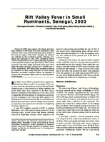 Rift Valley Fever in Small Ruminants Senegal 2003