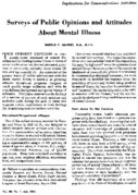 Surveys of public opinions and attitudes about mental illness