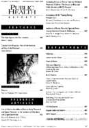 Public Health Reports  v 115 no 3  table of contents