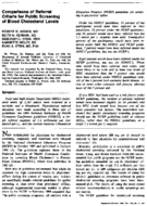 Comparisons of referral criteria for public screening of blood cholesterol levels
