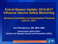 Endofseason update  20162017 influenza vaccine safety monitoring