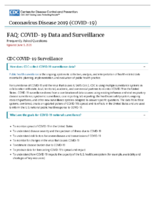 FAQ COVID19 Data and Surveillance Frequently Asked Questions June 3 2020