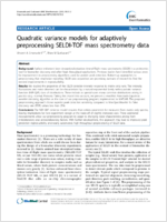 Quadratic variance models for adaptively preprocessing SELDITOF mass spectrometry data