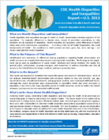 CDC health disparities and inequalities reportUS 2013  some key factors that affect health and lead to health disparites in the United States