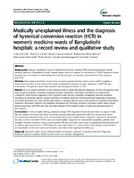 Medically unexplained illness and the diagnosis of hysterical conversion reaction HCR in womens medicine wards of Bangladeshi hospitals a record review and qualitative study