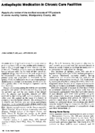 Antiepileptic Medication In Chronic Care Facilities Results Of A Review Of The Medical Records Of 773 Patients In Seven Nursing Homes Montgomery County Md