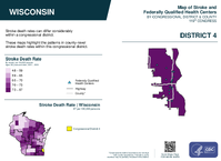 WI Congressional District 04 Stroke and Federally Qualified Health Centers Map 119th Congress