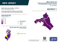 NJ Congressional District 01 Stroke and Federally Qualified Health Centers Map 119th Congress