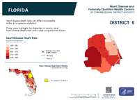 FL Congressional District 06 Heart Disease and Federally Qualified Health Centers Map 118th Congress