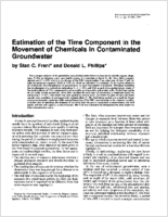 Estimation of the time component in the movement of chemicals in contaminated groundwater