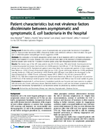 Patient characteristics but not virulence factors discriminate between asymptomatic and symptomatic E coli bacteriuria in the hospital