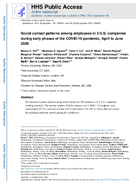 Social contact patterns among employees in 3 US companies during early phases of the COVID19 pandemic April to June 2020