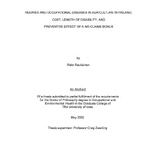 Injuries and Occupational Diseases in Agriculture in Finland Cost Length of Disability and Preventive Effect of a NoClaims Bonus