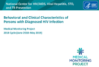 Behavioral and Clinical Characteristics of Persons with Diagnosed HIV Infection Medical Monitoring Project2018 Cycle June 2018May 2019