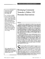Developing Community Networks To Deliver HIV Prevention Interventions