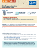 Monkeypox vaccine storage and handling summary