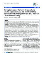 Perceptions about the harm of secondhand smoke exposure among US middle and high school students findings from the 2012 National Youth Tobacco Survey