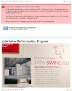 Story of CDC  1976 Swine Flu Vaccination Program