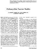 Poliomyelitis vaccine studies