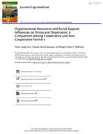 Organizational Resources and Social Support Influences on Stress and Depression A Comparison Among Cooperative and NonCooperative Farmers