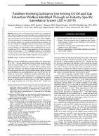 Fatalities Involving Substance Use Among US Oil and Gas Extraction Workers Identified Through an Industry Specific Surveillance System 20142019